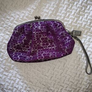 Purple Coach Wristlet Clutch